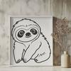 Beautiful Sloth In DXF