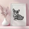 Stunning Sitting Welsh Corgi Vector Illustration