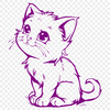 Artistic Sitting Cat Vector Illustration - SVG