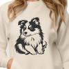 Free Sitting Shetland Sheepdog Vector Drawing