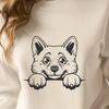 Unique Peeking Dog In DXF - Commercial Use