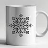Delicate winter design featuring a stylized snowflake motif An intricate winter motif featuring a stylized snowflake.
