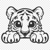 Beautiful Big Cat Image In DXF For Free Download