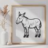 Unique Standing Donkey Vector Illustration - SVG