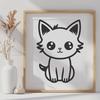 Cute Kitten Vector Craft File - Free DXF Download