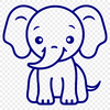 Free Unique Elephant Vector Drawing SVG - Commercial Use