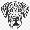 Ornate Great Dane Vector Drawing