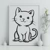 Sitting Cat Digital Drawing - DXF Free Download