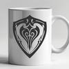 Intricately Designed Shield Vector Graphic A stylized graphic shield with intricate design elements, suitable for vector art projects.