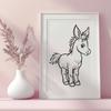 Standing Donkey Vector Drawing - SVG Free Download