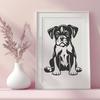 Cute Sitting Dog In SVG - Commercial Use