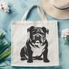 Artistic Sitting Bulldog - SVG