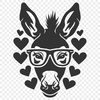 Artistic Donkey Wearing Glasses SVG