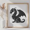 Dragon Vector Illustration In SVG, PNG, PDF And DXF File Formats