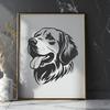 Unique Golden Retriever In SVG & DXF