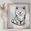 Shiba Inu Digital Artwork In PNG File Format For Free Download