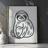 Beautiful Sloth - Laser Engraver SVG