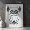 Lemur Clip Art In PDF File Format For Free Download