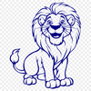 Creative Sitting Lion Illustration