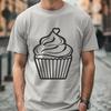 Unique Cupcake Simple Line Drawing DXF - Free Download