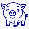 Cute Piglet SVG, PNG, PDF And DXF Files