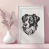 Stunning Australian Shepherd - DXF For Commercial Use