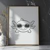 Stunning Axolotl Wearing Sunglasses SVG