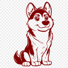 Stunning Husky Vector Drawing