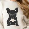 Artistic Sitting French Bulldog - SVG