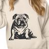 Beautiful Sitting Bulldog - SVG