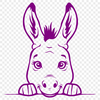 Peeking Donkey PDF - Clipart For Commercial Use