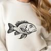 Beautiful Crappie - Laser Engraver PNG