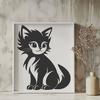 Cute Cat Stencil - Free PNG Download