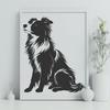 Beautiful Shetland Sheepdog Vector Clip Art An SVG vector art of a Shetland sheepdog in a sitting position, suitable for personal or commercial use.