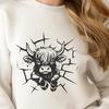 Beautiful Highland Breed Farm Animal Illustration A highland cow with distinctive horns standing in a field, illustrating a farm animal breed.
