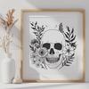 Floral Skull In DXF Format