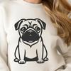 Unique Pug Digital Drawing In DXF For Free Download