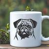 Stunning Pug In SVG, PNG, PDF And DXF File Formats - Free