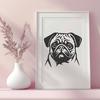 Stunning Pug In SVG, PNG, PDF And DXF File Formats - Free