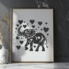 Beautiful Standing Elephant Digital Drawing