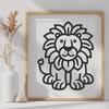 Free Sitting Lion Printable Image