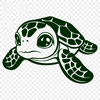 Unique Sea Turtle Digital Artwork DXF - Free Download