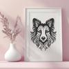 Artistic Shetland Sheepdog Illustration