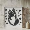 Shetland Sheepdog Drawing In SVG, PNG, PDF And DXF Formats