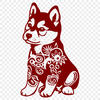 Shiba Inu Stencil In PNG File Format For Free Download