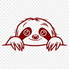 Creative Peeking Sloth Clipart