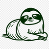 Free Beautiful Sloth Simple Line Drawing