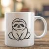 Sitting Sloth Illustration - Free DXF