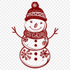 Beautiful Snowman In DXF - For Free Download, Commercial Use