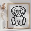 Artistic Sitting Shih Tzu In PNG - Commercial Use